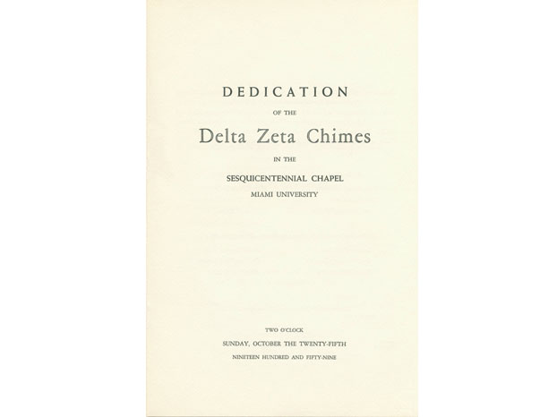 Dedication of the Delta Chimes Program